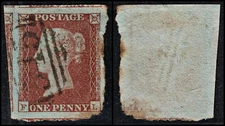 3694 GB 1d Red 1851. SG8 Sc3 Mi3. Spec BS32. Plate 107. "FL". SCARCE.. 4 Margins