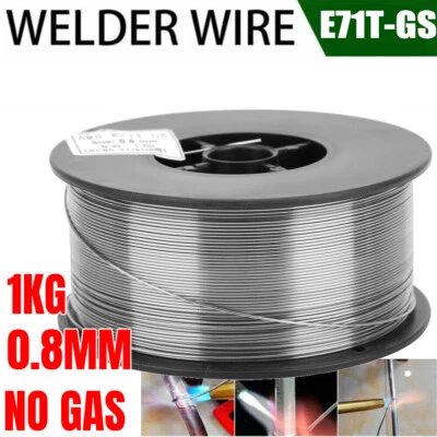 1Kg 0.8mm Gasless Mig Welding Wire E71T-GS Flux Cored Welder Wire Mild Steel UK