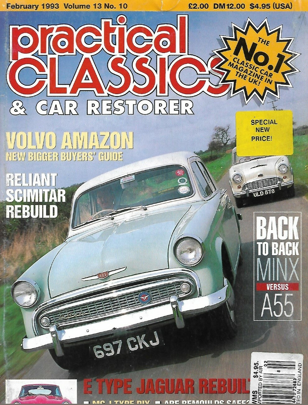 PRACTICAL CLASSICS & CAR RESTORER 1993 FEB VOLVO AMAZON, RELIANT
