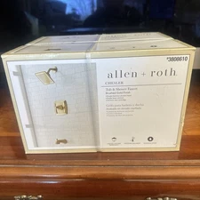 Allen + Roth Chesler Tub & Shower Faucet Brushed Gold Finish #3808610 - NEW!!!