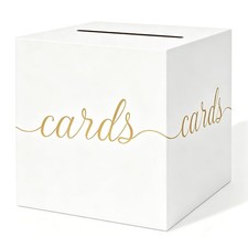 White Wedding Card Box Gold Foil Gift Card Holder For Party Graduation Supplies