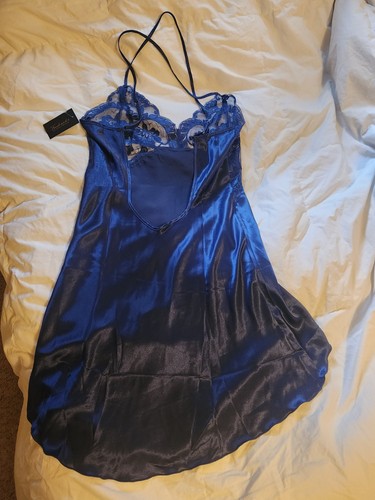 Fredericks Of Hollywood Blue Chemise Slip Night Gown Size XL Nwt!! - Picture 2 of 4