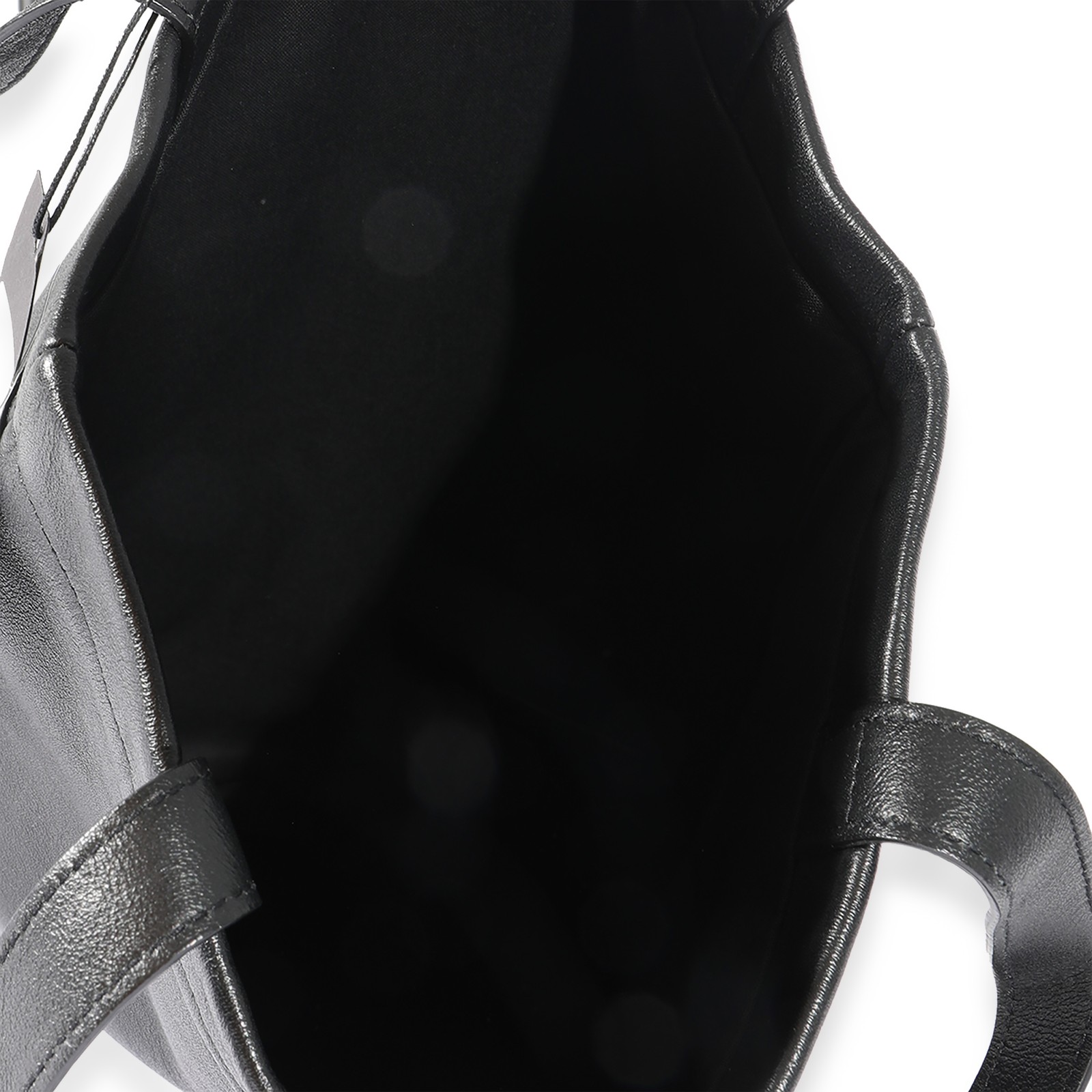 Borsa shopping piatta Saint Laurent in pelle di vitello nera