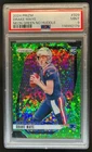 2024 Prizm Drake Maye RC No Huddle Neon Green #7/10 Patriots PSA 9