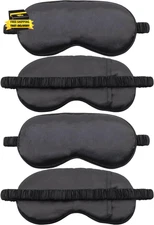 4 Pack Sleep Mask for Women & Men, 100% Blackout Silky Eye Cover, Zero Eye Press