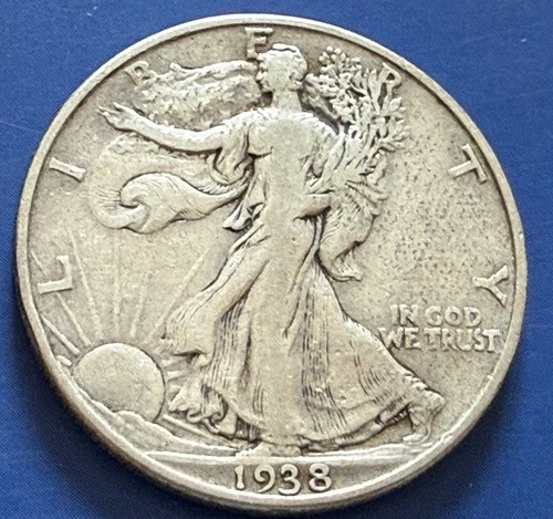 1938-P Walking Liberty Silver Half Dollar Fine