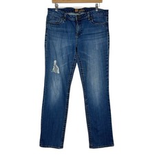 KUT from the Kloth Jeans Mid Rise Distressed Womens 12 Straight Leg Stretch