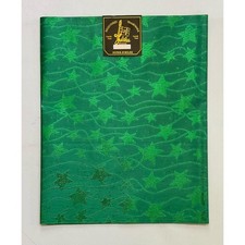 African Damask/ Metallic Jacquard/ Gele Fabric - Green  Celebrity  , 2 yards
