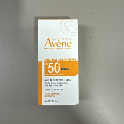 AVENE MINERAL SUNSCREEN SPF 50+ MULTI DEFENSE FLUID  1.3 OZ Exp. 05/26 1211