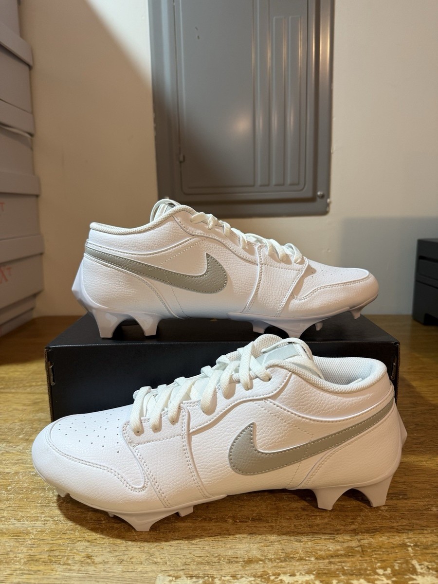 Mens Size 13-Nike Air Jordan 1 Low TD Football Cleat White Grey