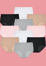 Comfort Choice Plus Size Full Coverage Cotton Brief 10-Pack