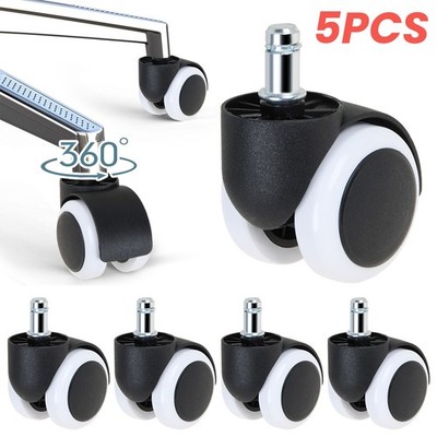 5 x Rollen für Bürostuhl Caster Wheels für Schreibtisch Stuhl Gummi Ersatz Räder