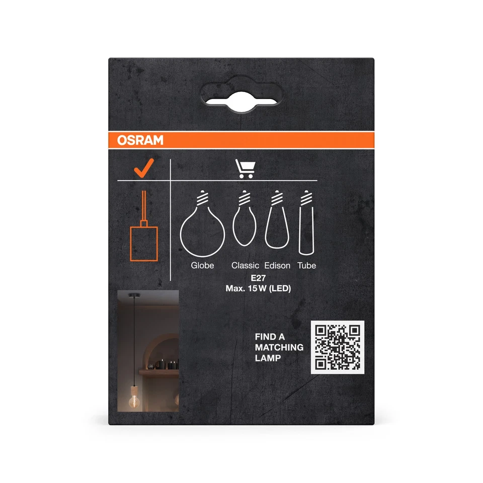 OSRAM Vintage 1906® Pendelleuchte CYLINDER WOOD E27, holz, max. 15W LED, E27 - Bild 3 von 4