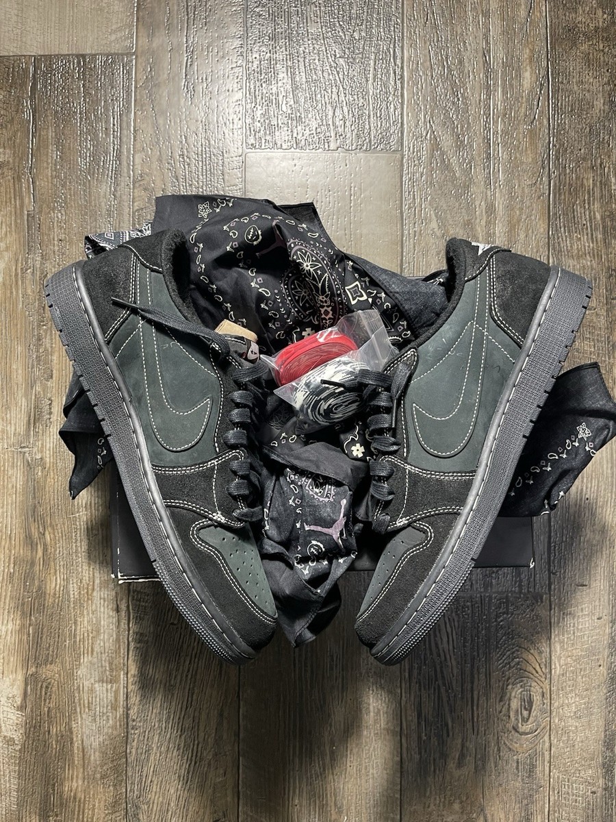 Size 12 - Jordan 1 Retro Low OG SP x Travis Scott Black Phantom | eBay