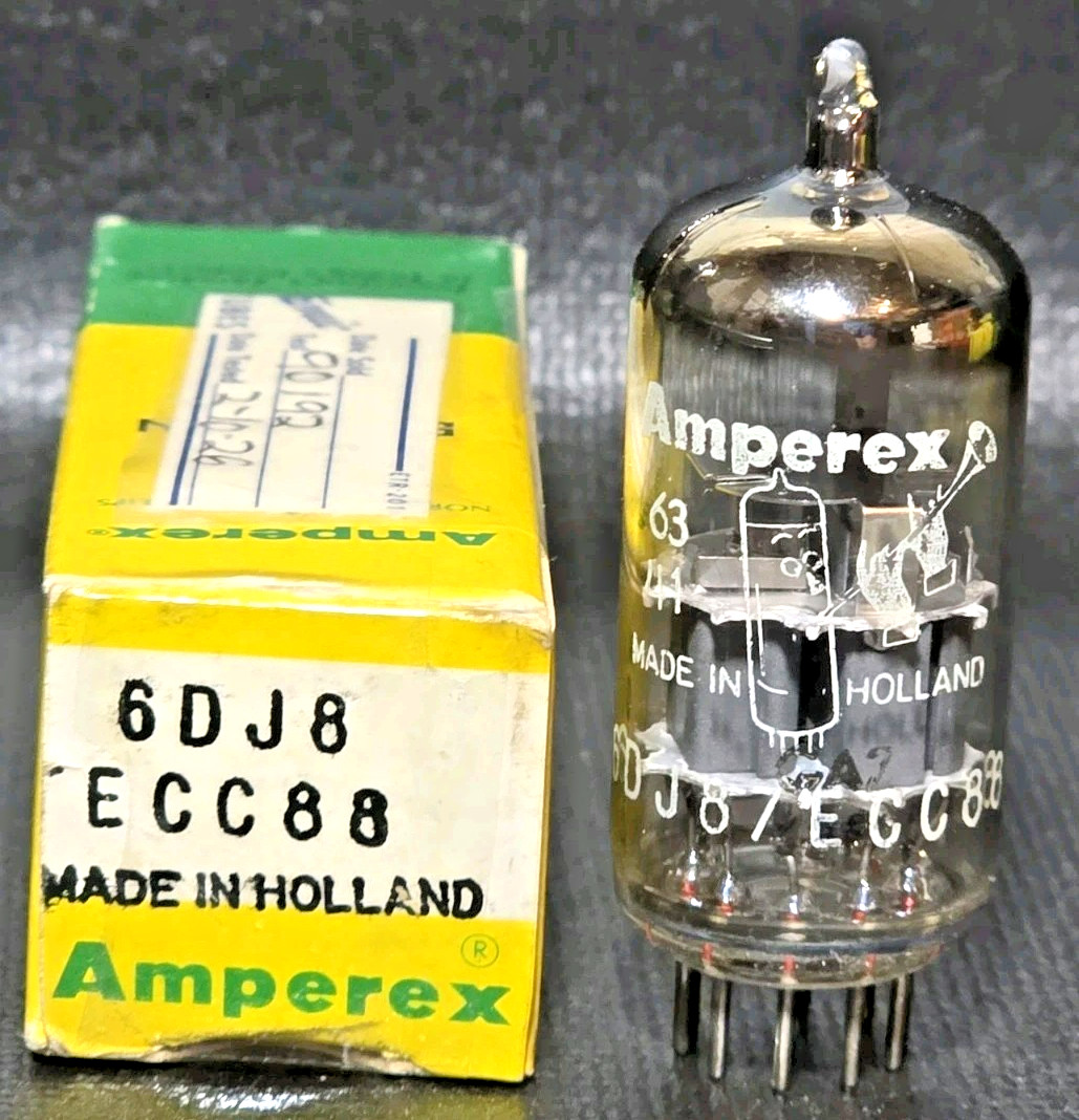 1 Amperex 6DJ8 ECC88 Bugle Boy Vacuum Tube Tested NOS ON TV - 7