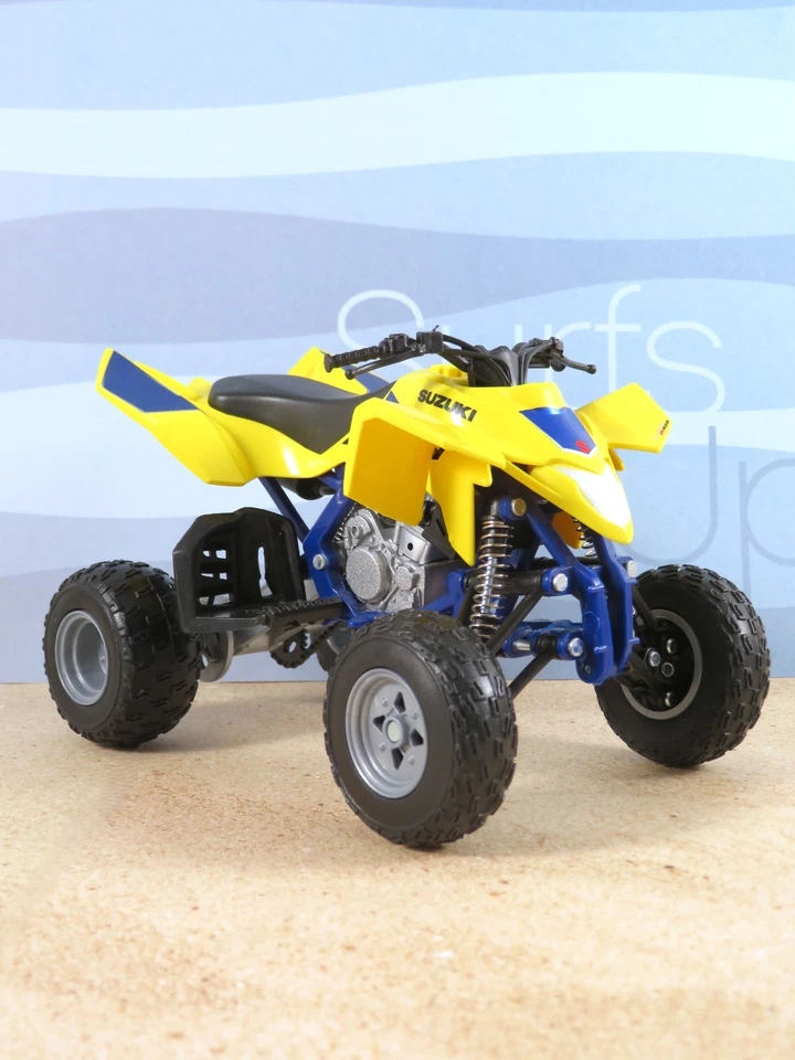 NewRay Suzuki Quadracer R450 пластиковая игрушка квадроцикл желтый синий упругие амортизаторы 5,75 «L - Изображение 4 из 4