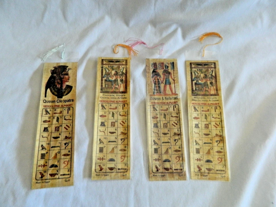 5 Egyptian Papyrus Paper Bookmark Pharaoh Nefertiti Tut Cleopatra Isis 7" - Image 3 of 3