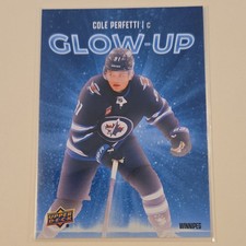 Upper Deck Series 2 Glow-Up Cole Perfetti GU-20 Speckle Jets 2025-26