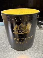Vintage Stetson Original Box  Lid Window Department Store Decor Black  Gold
