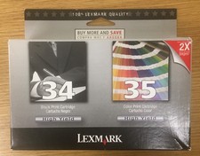 NEW Lexmark 34 / 35 Twin pack Black Color High Yield Ink Cartridges SEALED