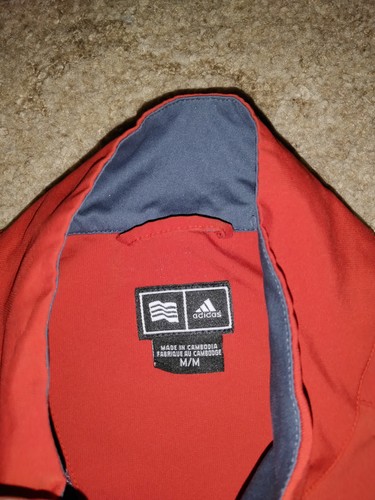 Adidas Climaproof 1/4 Zip Windbreaker Pullover Jacket Men's Size Medium Red - Picture 3 of 11