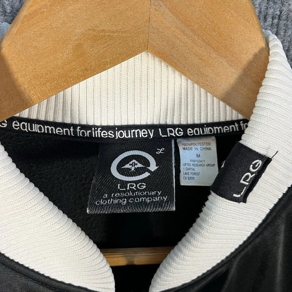 Vintage LRG Lifted Research Group Track Jacket Mens Medium Black Embroidered Y2K - Image 4 of 4