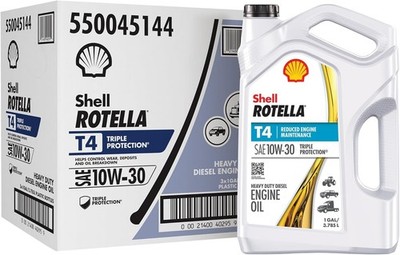 Shell Rotella T4 Triple Protection 10W-30 Diesel Engine Oil, 1 Gallon (3 Pack)