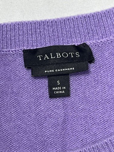 Talbots Pure Cashmere Purple Long Sleeve Pullover Sweater Sm - Picture 3 of 6
