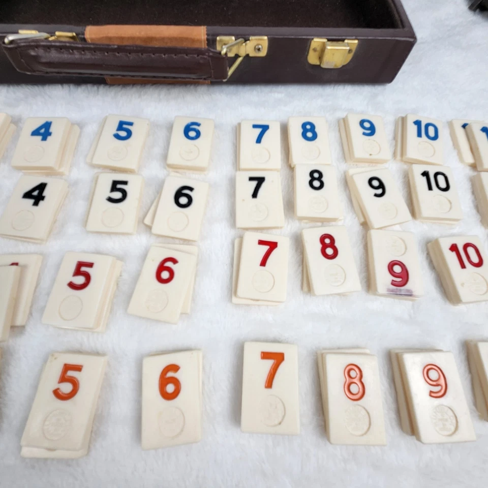 1990 Travel Rummikub Briefcase Game Set Faux Leather Rummy-O - Image 4 of 4