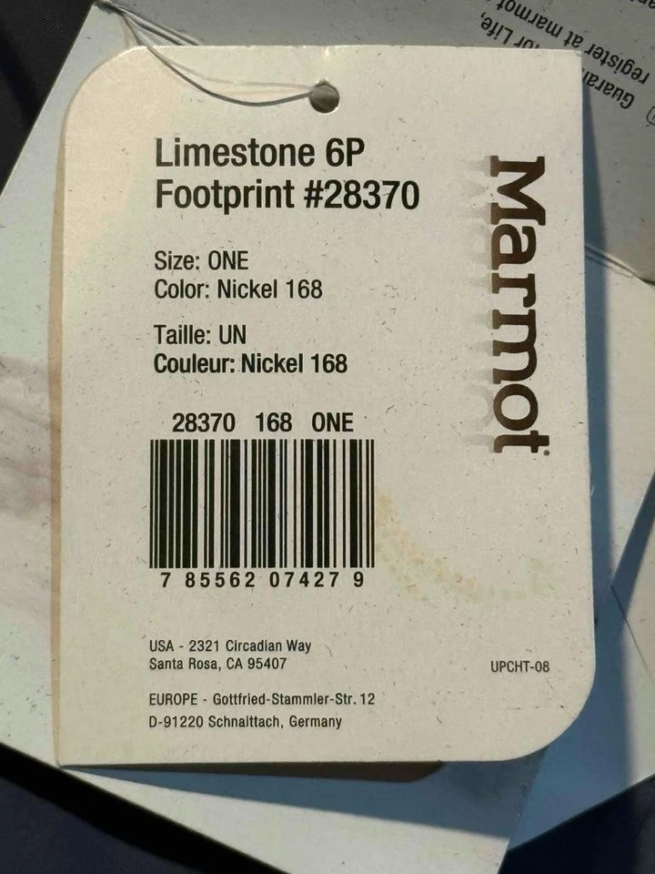 Lona protectora Marmot piedra caliza 6P 6 personas solo huella color níquel Foto 2 de 4