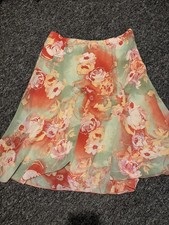 Vintage Galmes Mallorca Y2K Skirt - Floral Pastel & Orange Print - Size XL