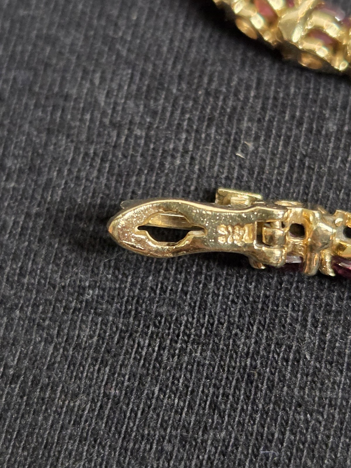 Solid 14k Yellow Gold Stunning Ruby Bracelet - image 6