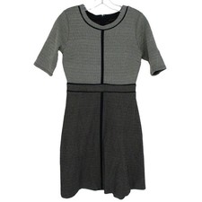 Ann Taylor Dress Womens 4 Polka Dot Sheath Career Classic Stretch Knit Back Zip