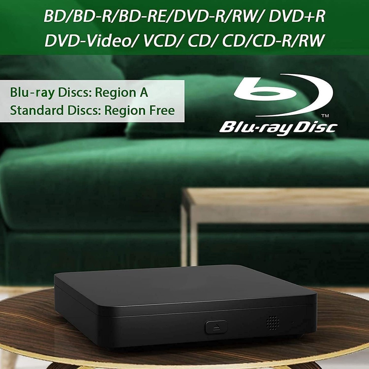 Didar Blu Ray DVD Player Ultra Mini 1080P Blue Ray Disc Player EVP