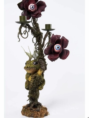 Katherines Collection Halloween Lizard Candelabra “SPOOKY BLOOMS” Retro Retired