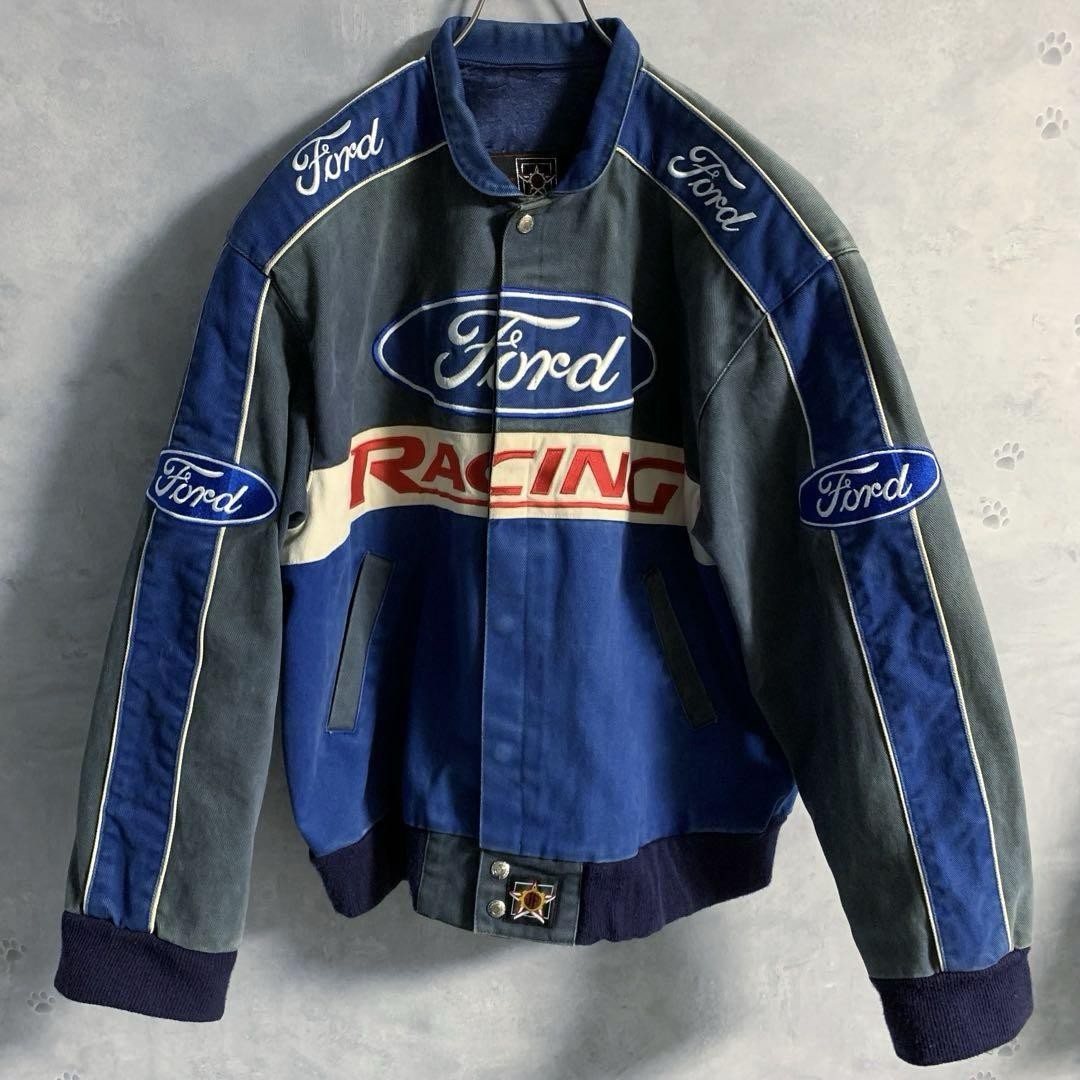 90s JH Design Ford フォード レーシングジャケット L JH Design Ford Racing Racing Jacket Company Size US M