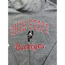 Ohio State Buckeyes Women's Large Gray Cropped Hoodie Brutus Mascot Sweatshirt