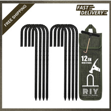 Trampoline Stakes Anchors Heavy Duty Ground Anchors 12 Inch with T Hook for Wind