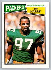1987 Topps #358 Tim Harris Rookie Card Green Bay Packers. rookie card picture