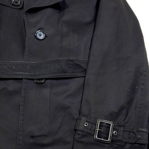Burberry Black Label Trench Coat Black Padded Liner Nova Check Size M Stylish - Picture 9 of 24