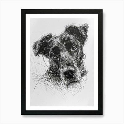 Beauceron Hund Linie Skizze 4 Kunst Pr gerahmtes Wandbild Poster Leinwanddruck Bild