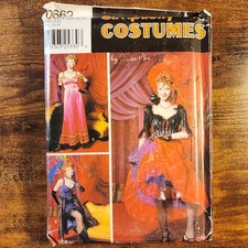Original uncut new sewing pattern 0662 simplicity saloon western moulin rouge