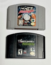 Lot of 2 Nintendo 64 WCW/NWO Revenge & WWF WrestleMania 2000 N64 BOTH TESTED.