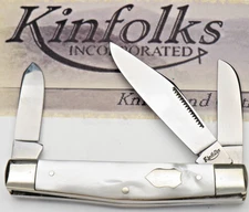 1990's KINFOLKS by Olbertz Solingen Germany - Stock Knife - Cracked Ice Handles