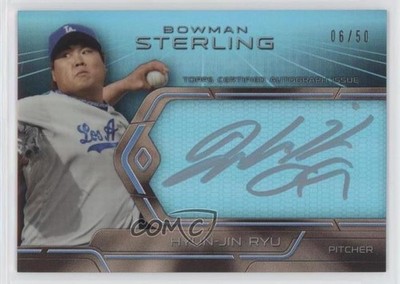 2013 Bowman Sterling Signings Blue Sapphire 6/50 Hyun-Jin Ryu Rookie Auto RC a2v