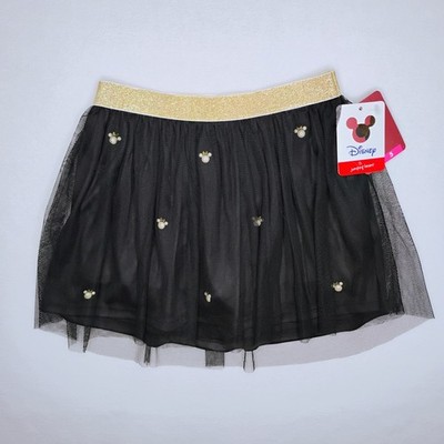 Disney Jumping Bean Minnie Girls 5T Skirt/Skort Glitter Gold/Black With Pearl