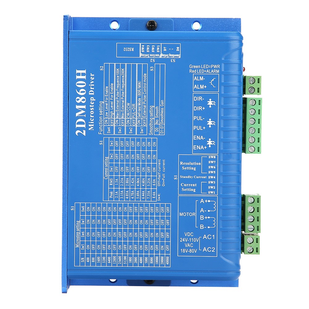 CNC 2 Phase Stepper Motor Driver Ultra-low Noise Microstep Controller For Profes