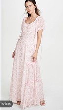 Loveshackfancy Jessie Cute Dainty Tie shoulder Bows Maxi Dress In Charm 0