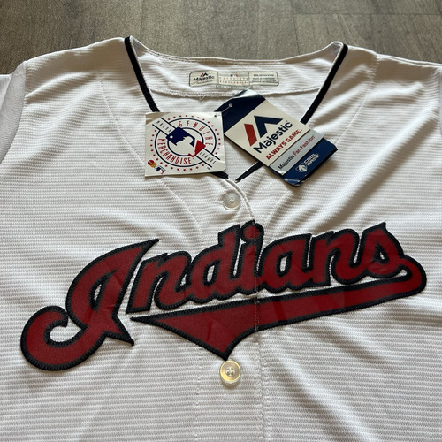 Cleveland Indians Jersey Baseball official Mens Majestic White XXL NWT genuine - Picture 3 of 13