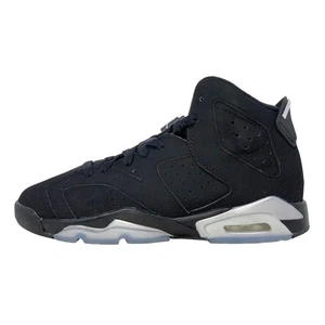 Air Jordan 6 'Chrome Metallic Silver' Black Sneakers, Size 5.5Y / 7W DX2835-001